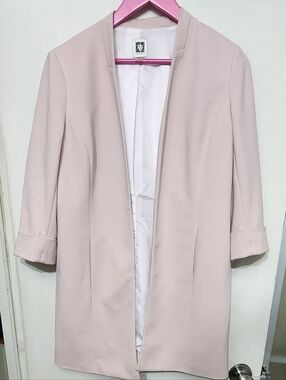 Anne Klein Pale Pink Open-Front Blazer Jacket